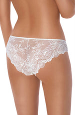 Roza Mela Floral Embroidered Briefs Cream