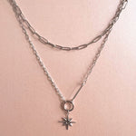 Sahara Luxe Double Layer Necklace - Silver