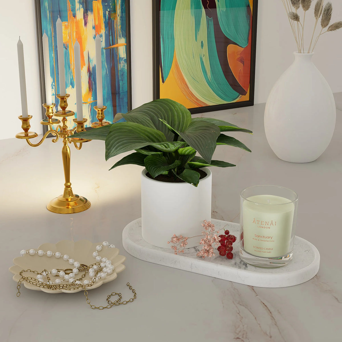 Atenai London Sanctuary Rose & Frankincense Candle 140g