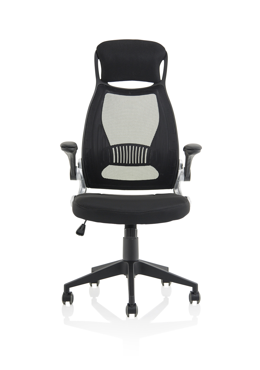 Saturn High Mesh Back Black Executive Office Chair with Arms Black