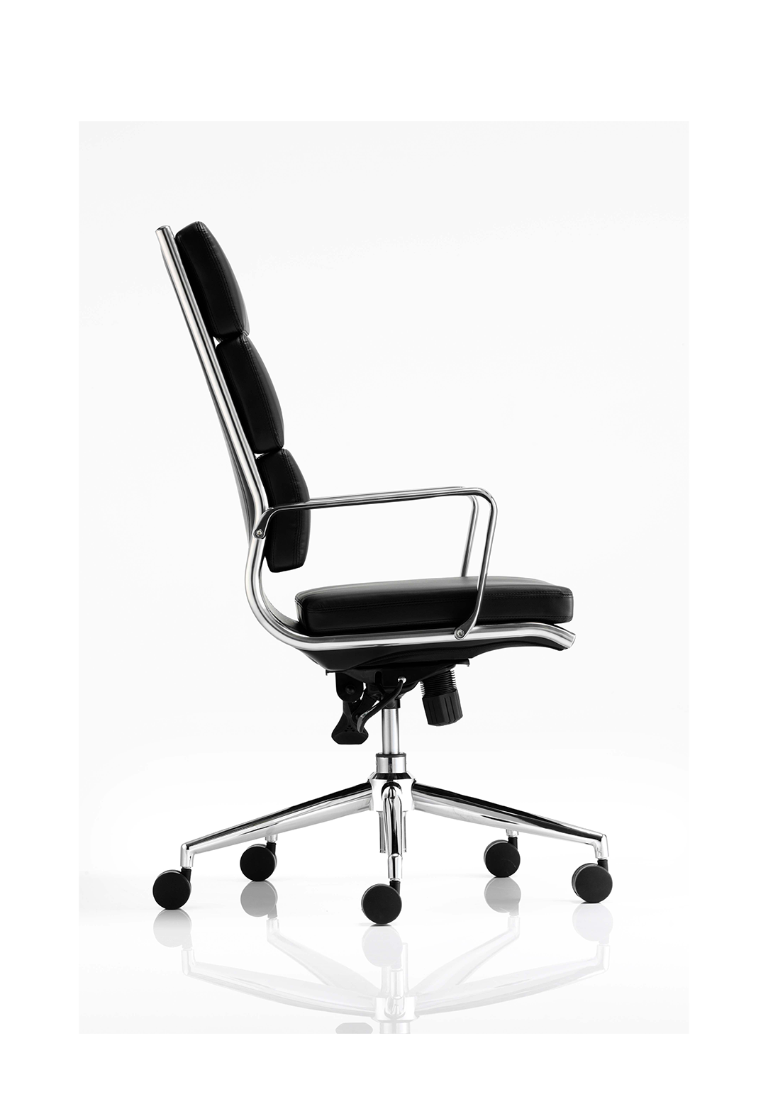 Savoy High Back Executive Black Leather Office Chair with Arms Black Leather