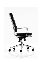 Savoy High Back Executive Black Leather Office Chair with Arms Black Leather