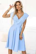 Numoco Scarlett Flared Cocktail Dress blue