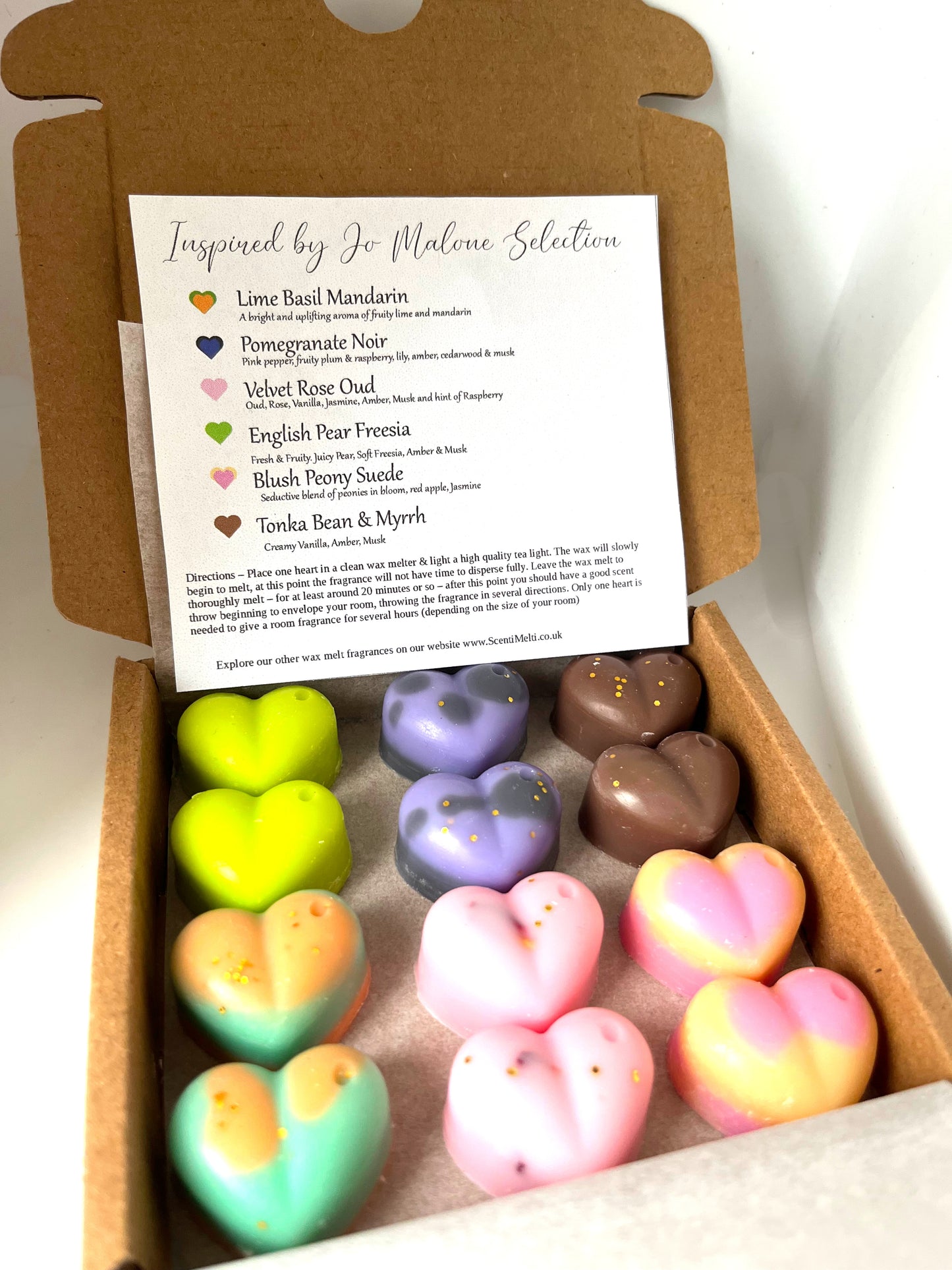 12 Heart Mixed Box of Hearts Gift Set | JM Inspired - ScentiMelti Wax Melts