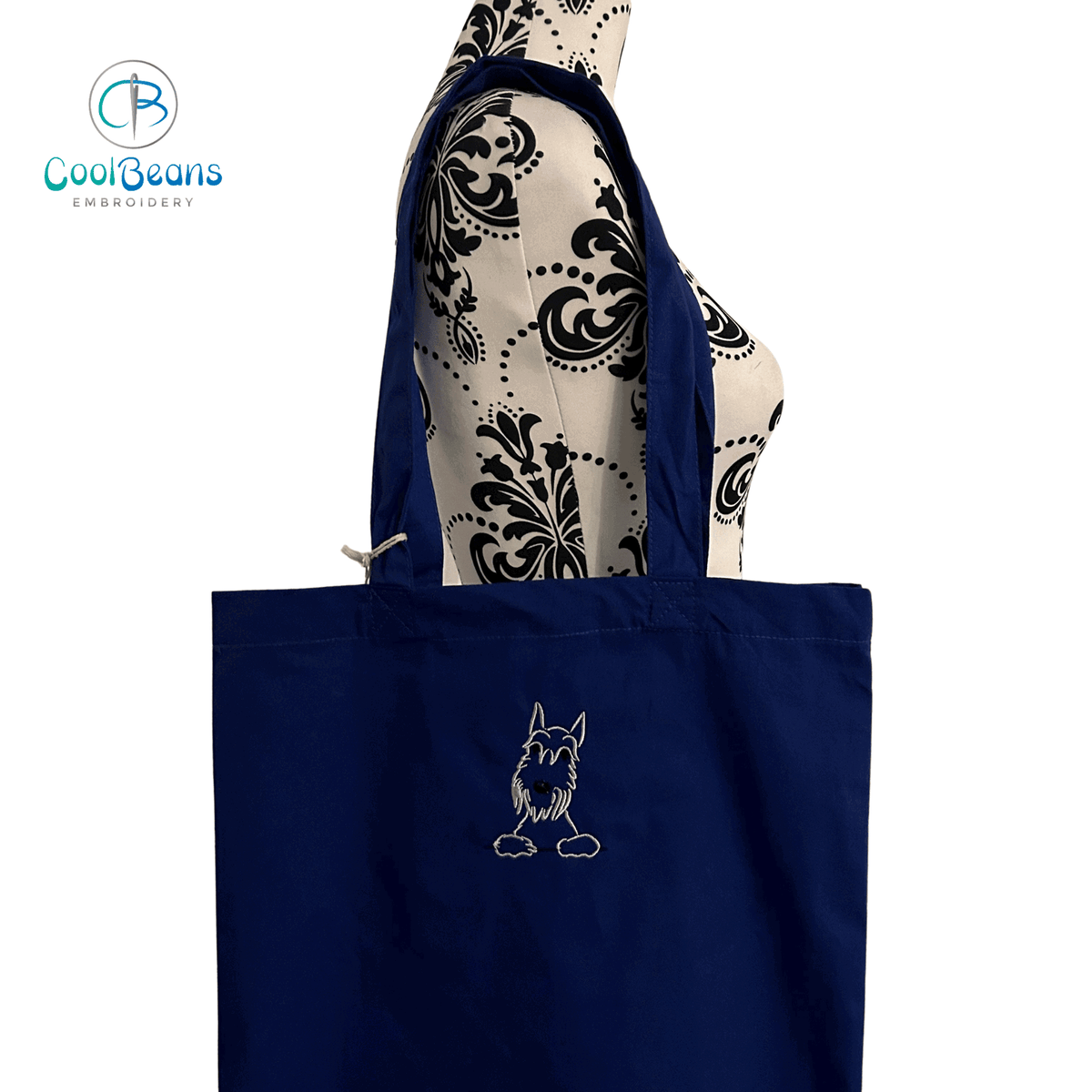 Schnauzer Dog Tote / Shopper Bag - Personalised ROYAL BLUE