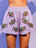 Sequin Print Casual Short-sleeve and Shorts & Top Loungewear Set