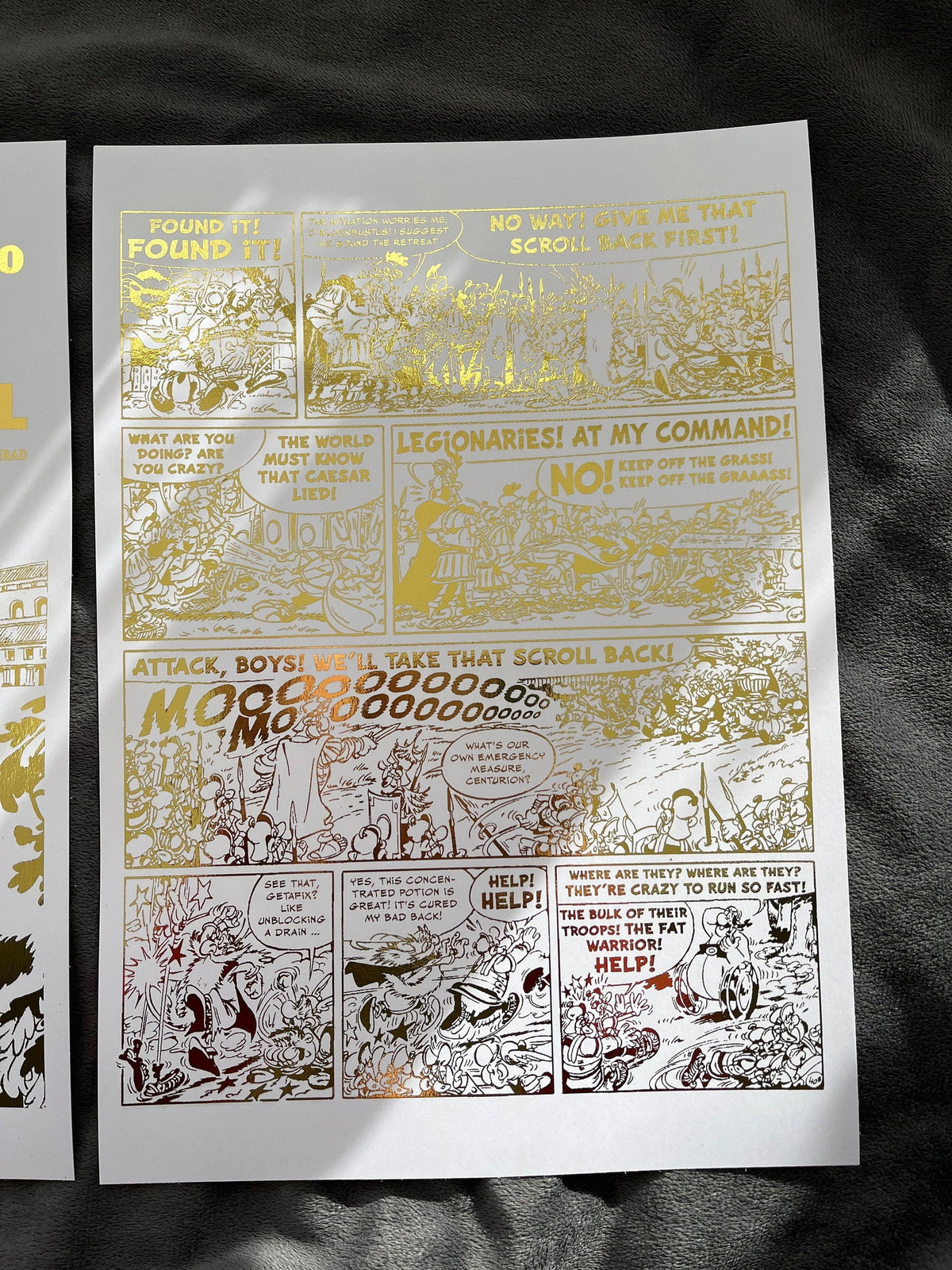 Set of 2 Asterix Comic Cover & Comic Strip Foil Print