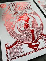 Set of 2 Superman Comic Cover & Comic Strip Foil Prints