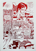 Set of 2 Superman Comic Cover & Comic Strip Foil Prints