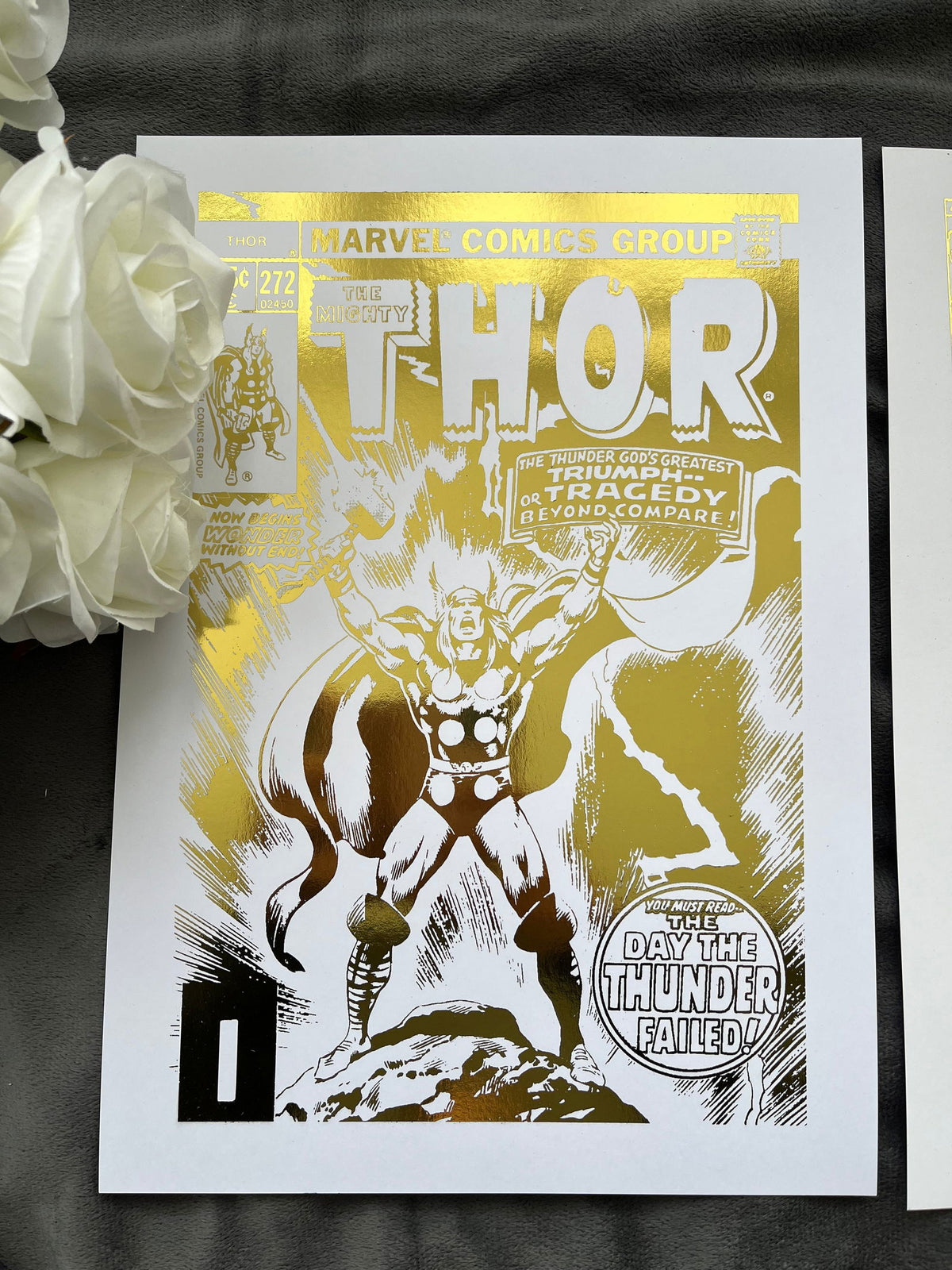 Set of 2 Thor Comic Cover & Comic Strip Foil Prints
