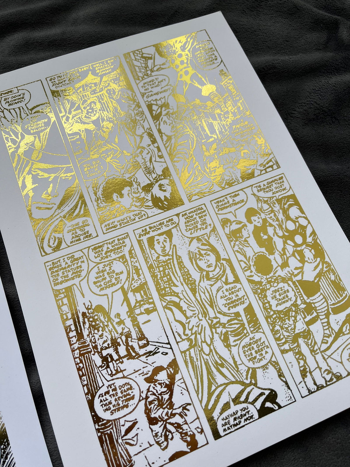 Set of 2 Thor Comic Cover & Comic Strip Foil Prints