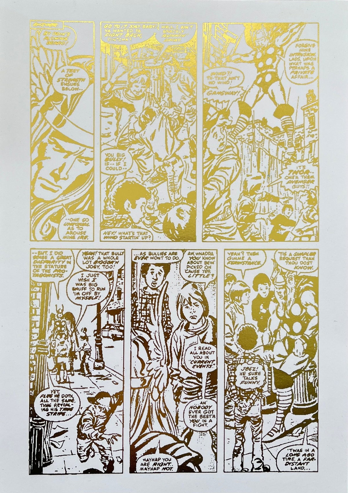 Set of 2 Thor Comic Cover & Comic Strip Foil Prints