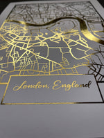 Set of 3 London Gold Foil Prints
