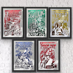 Set of 5 Superhero Foil Prints