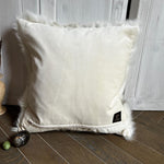 Shearling Cushion Square 45cm Clotted Cream & Cream Velvet