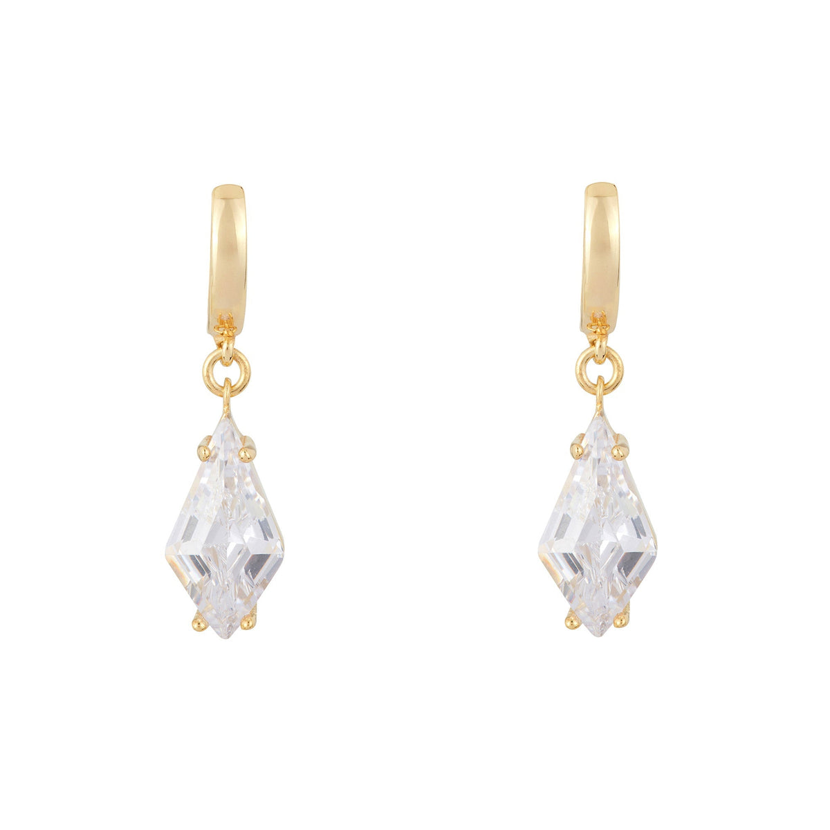 Shine Bright Rhombus Drop Earrings: Gold