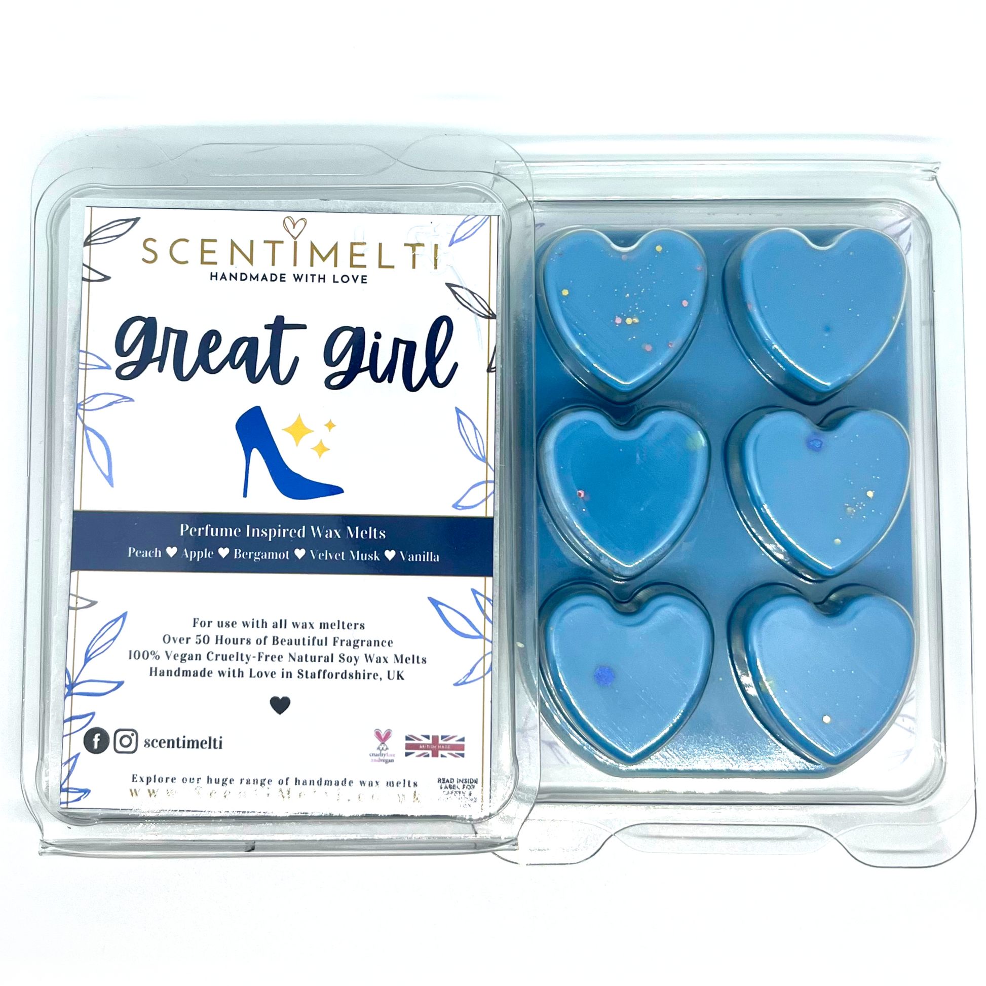 Great Girl Heart Clamshell Wax Melts - ScentiMelti  Great Girl Heart Clamshell Wax Melts