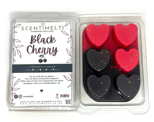 Black Cherry Heart Clamshell Wax Melts - ScentiMelti  Black Cherry Heart Clamshell Wax Melts
