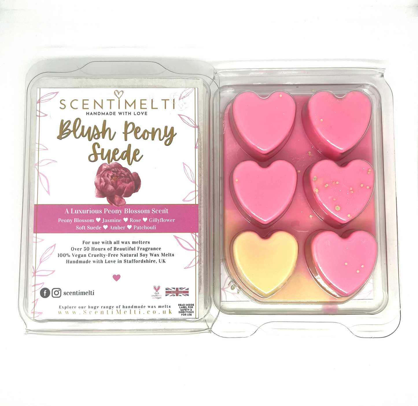 Blush Peony Suede Wax Melts Inspired by JM - ScentiMelti Wax Melts