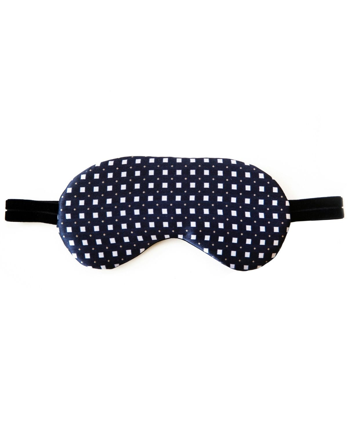 Silk Sleep Mask In Inky Blue Dotted