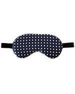 Silk Sleep Mask In Inky Blue Dotted