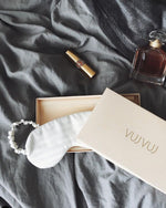 Silk Sleep Mask In Pearl White