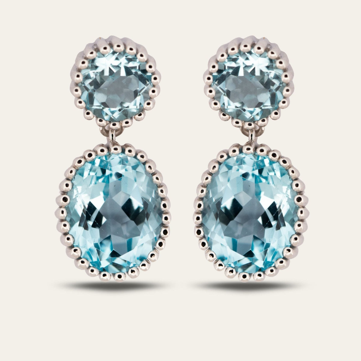 Dainty London Silver Sky Blue Topaz Aurelia Earrings