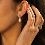 Dainty London Silver Baroque Pearl Earrings - Lyra