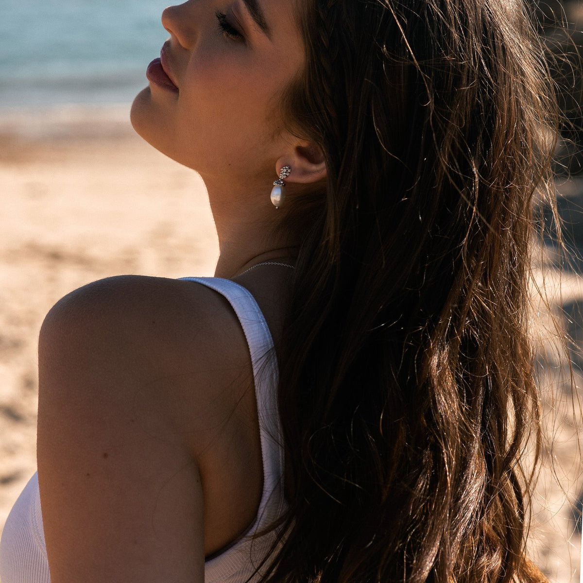 Dainty London Silver Baroque Pearl Earrings - Lyra