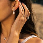 Dainty London Silver Baroque Pearl Earrings - Lyra