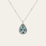 Dainty London Silver Blue Topaz Necklace - Aurelia