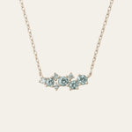 Dainty London Silver Cluster Gemstone Necklace - Elara