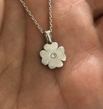 Silver Pendant on 45cm Silver Chain Various Designs clover with zircon