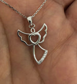 Silver Pendant on 45cm Silver Chain Various Designs Large angel