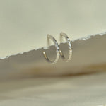 Dainty London Silver White Topaz Gemstones- Seren Hoops