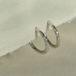 Dainty London Silver White Topaz Gemstones- Seren Hoops