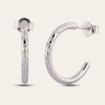 Dainty London Silver White Topaz Gemstones- Seren Hoops