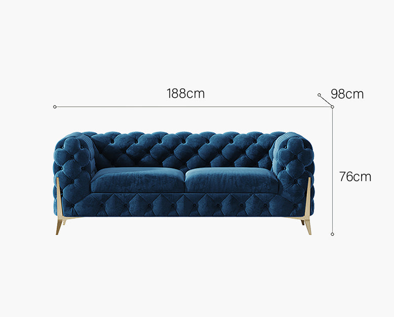Aaron Two Seater Sofa Velvet 188cm