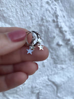 Small Hoop Earrings with 3 Stars