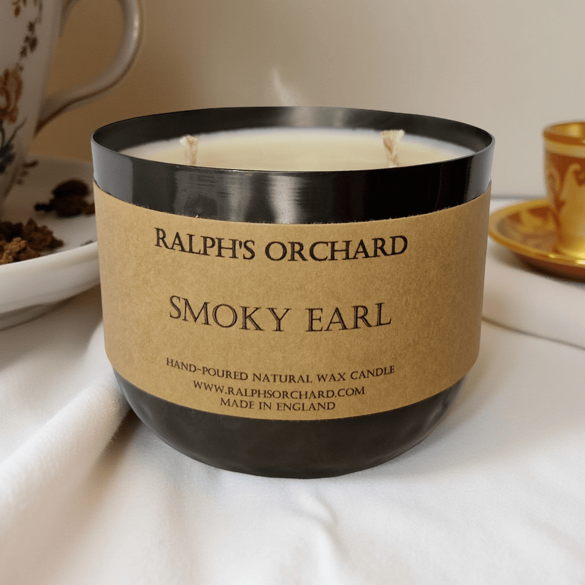 Ralph's Orchard Smoky Earl Scented Candle Black 2-Wick