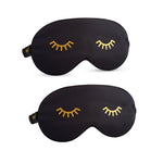 Satin Sleep Mask Twin Pack Sets - Various Designs Wink Black