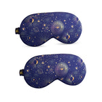 Satin Sleep Mask Twin Pack Sets - Various Designs Blue Celestial