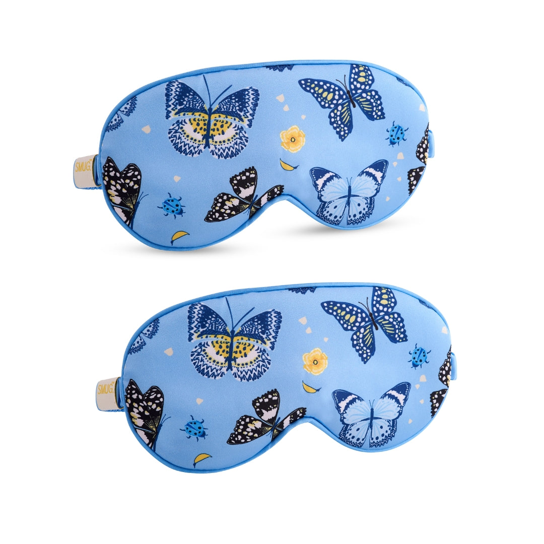 Satin Sleep Mask Twin Pack Sets - Various Designs Butterflies