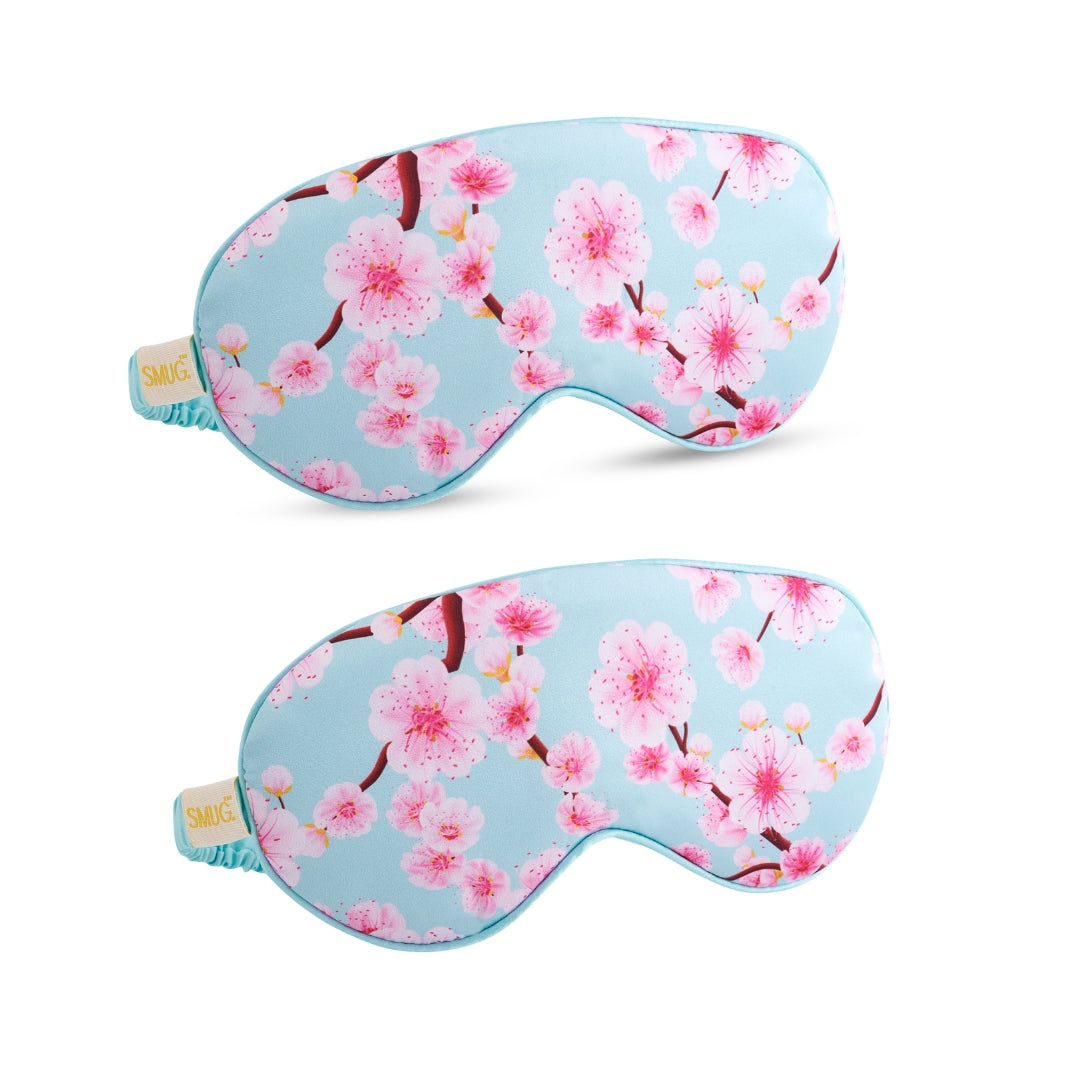 Satin Sleep Mask Twin Pack Sets - Various Designs Cherry Blossom