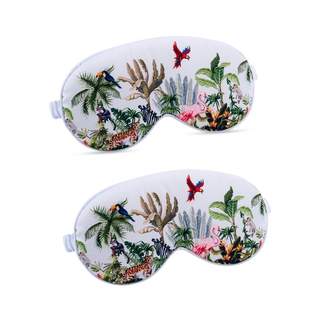 Satin Sleep Mask Twin Pack Sets - Various Designs Jungle