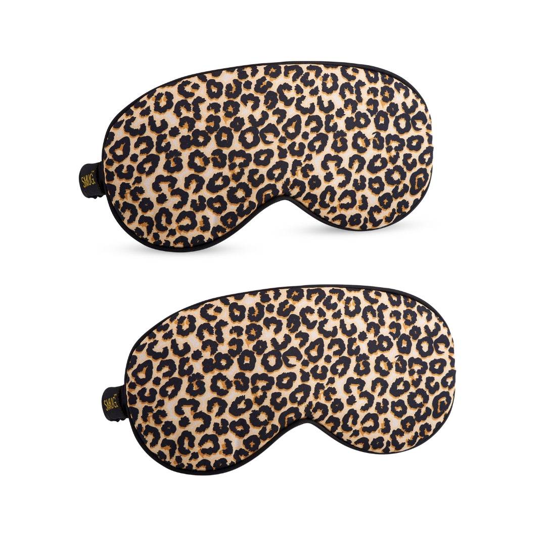 Satin Sleep Mask Twin Pack Sets - Various Designs Leopard