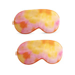 Satin Sleep Mask Twin Pack Sets - Various Designs Orange Tye Dye