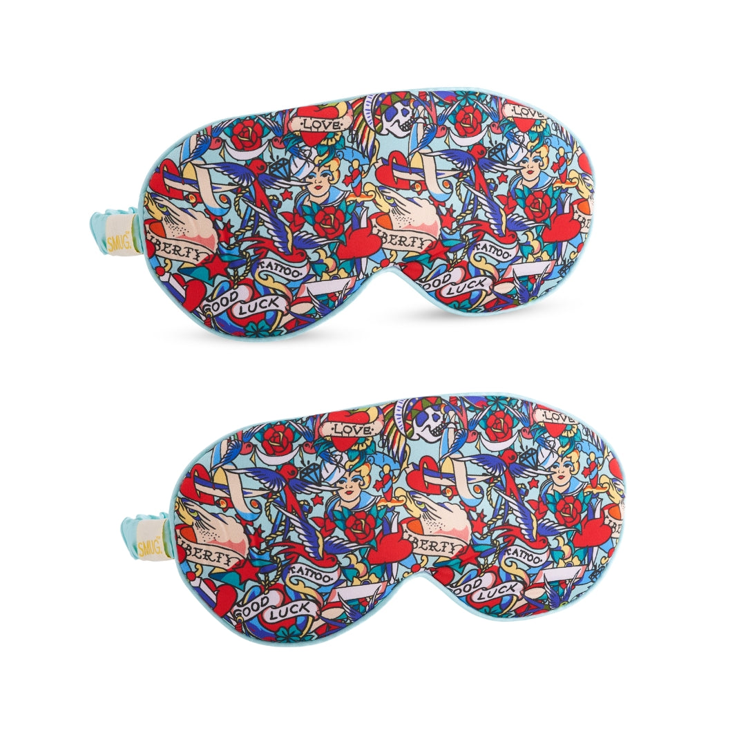 Satin Sleep Mask Twin Pack Sets - Various Designs Tattoo