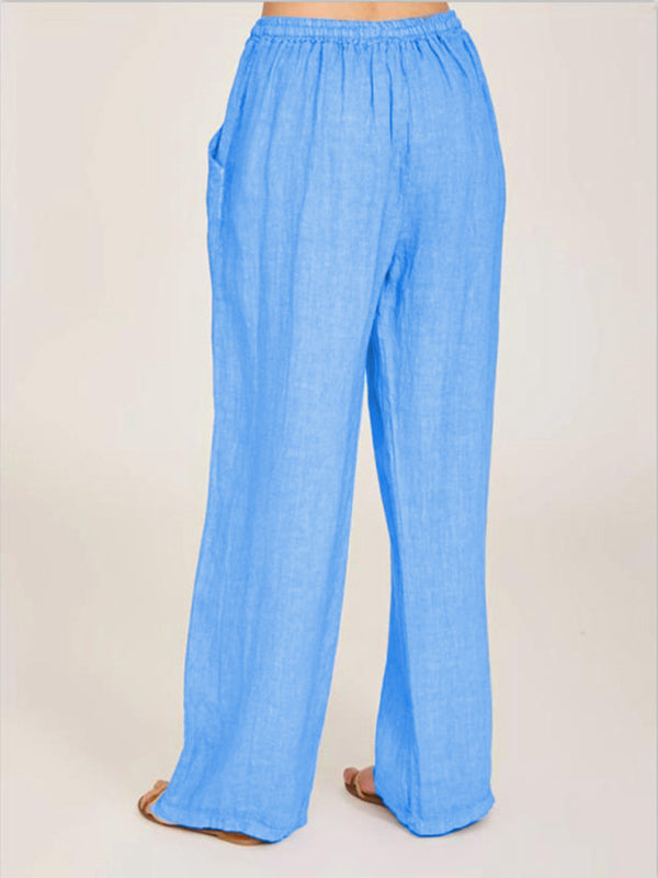 Solid Loose Loungewear Trousers with Pockets
