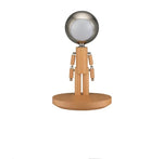 Solid Wooden Robot Moon Desk Bedroom Bedside Living Room Lamp Beech Three color warm light